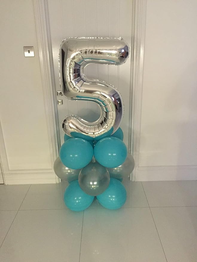Silver Number 17 Balloon 40 inch, 17 Number Balloons, 17th Silver Birthday Decorations for Girls Boys Kids, 17 Year Old Silver Party Supplies