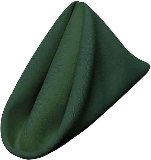 LA Linen 4-Pack Poly Blend Napkins - Soft, Washable, Stain & Wrinkle Resistant - Dinner & Party Napkins - 18x18 - Hunter Green