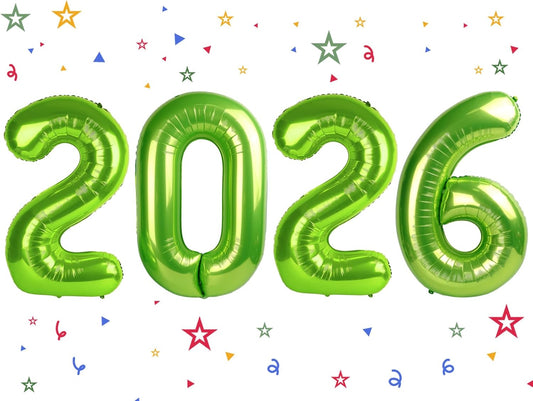 2026 Balloon - Light Green Birthday Number Balloons, 40 Inch Large Foil Balloons for Men Women Boys Girls Light Green Themed Birthday Decorations，Number 2026 Balloon