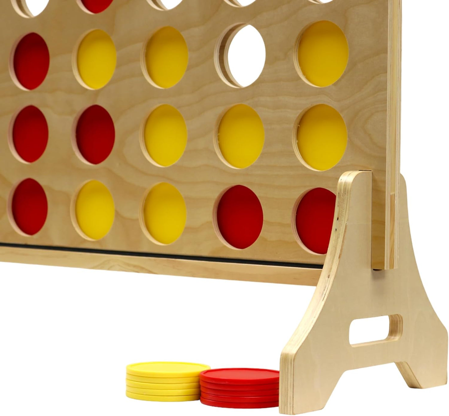 Tailgating Pros Premium Giant Four in a Row with Carrying Case - Jumbo Oversized Outdoor Yard Game - Connect Multiple Pucks in a Row to Win - Many Puck Colors Available!