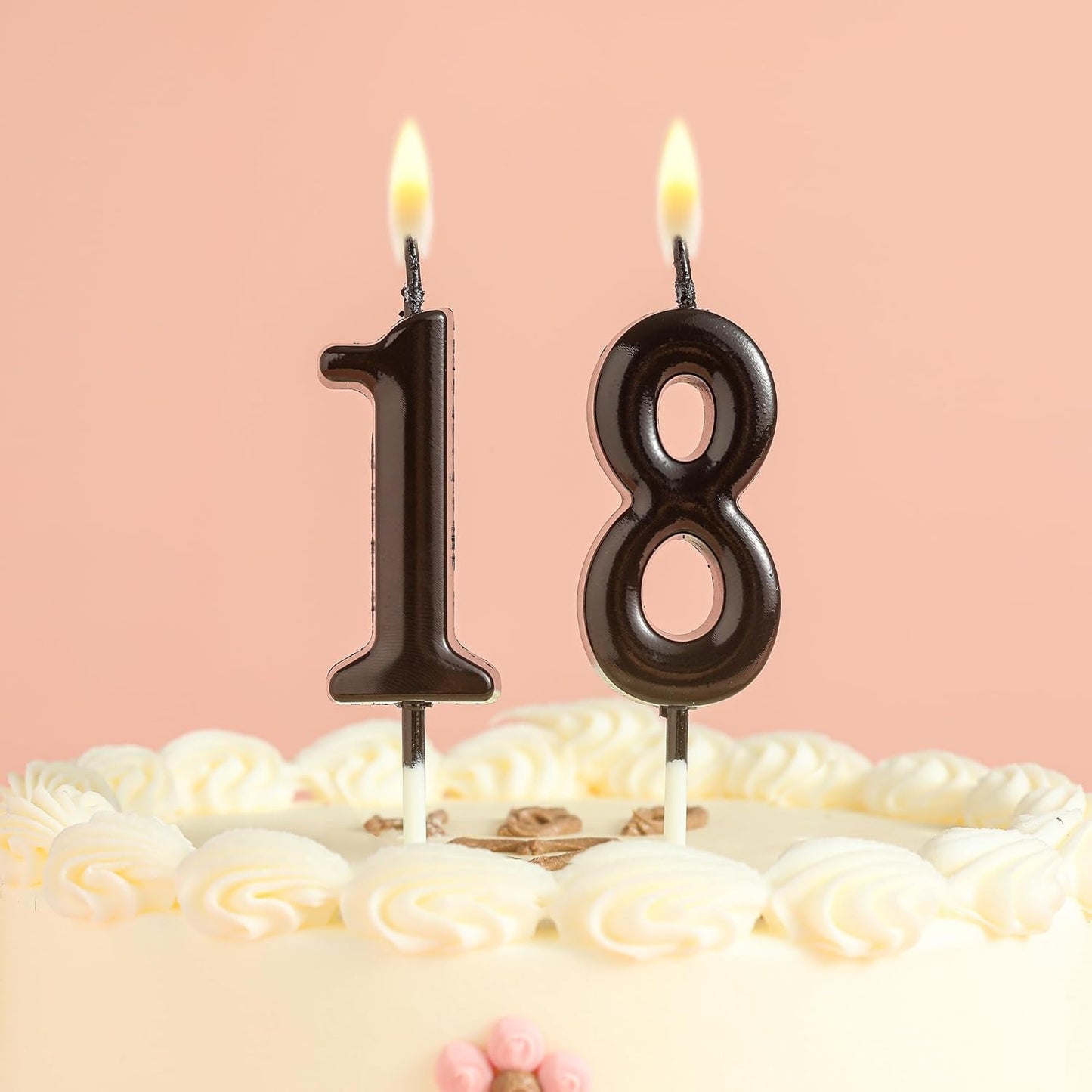 10-Pieces Black Numeral Birthday Candles, Cake Numeral Candles Number 0-9 Glitter Cake Topper Decoration for Birthday,Wedding Anniversary,Party Celebration
