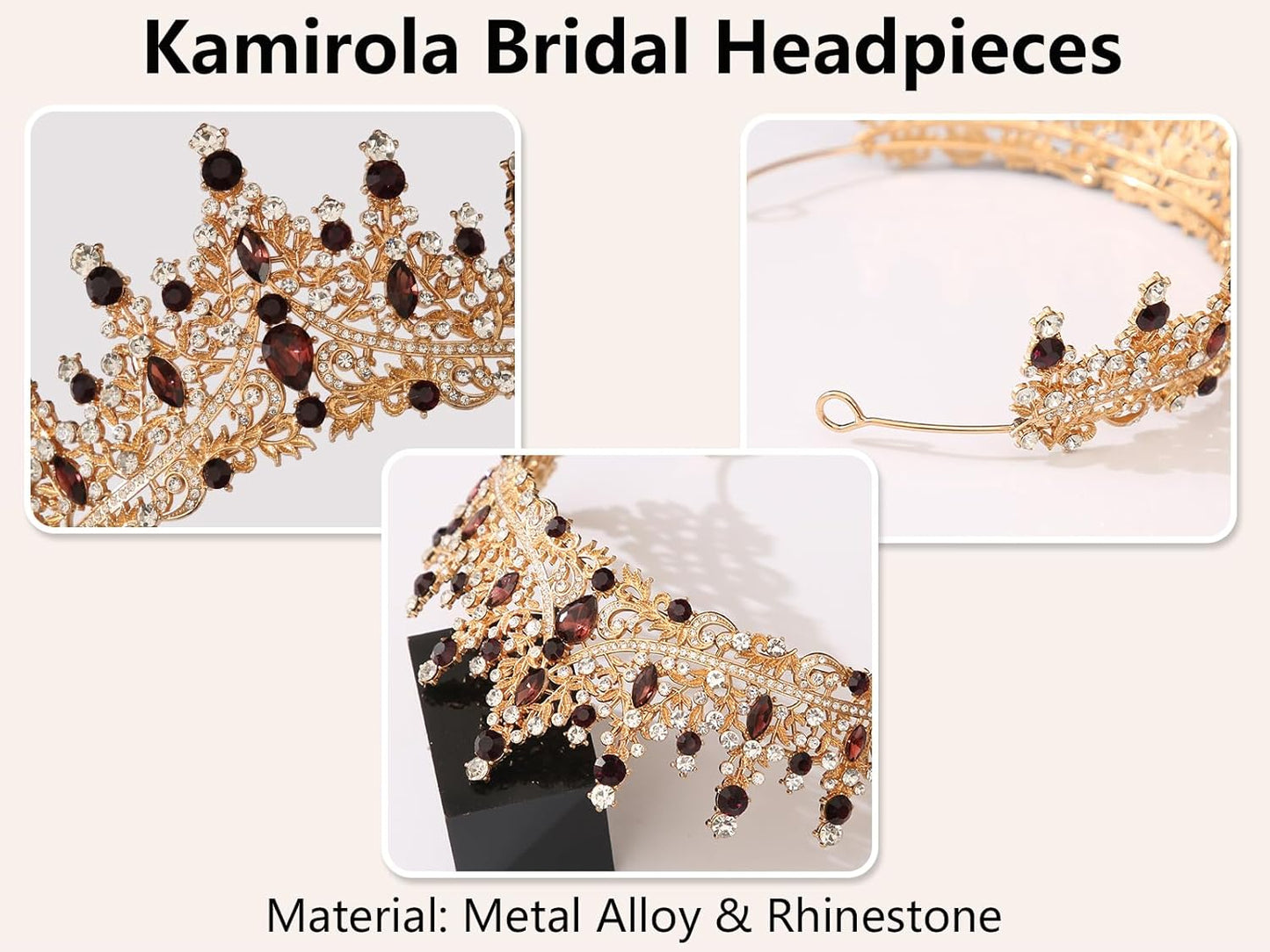 Kamirola Crystal Crowns and Tiaras Headband for Girl or Women Birthday Party Wedding Prom Bridal Halloween Christmas （TR19）