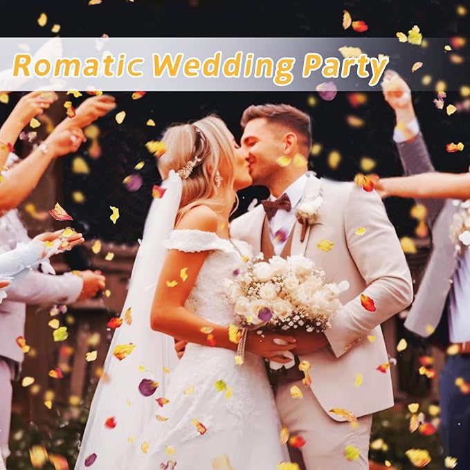 20+ Cups Dried Rose Petals Biodegradable Flower Confetti, 2 QT Mixed Yellow Purple Pink Dried Flower Petals for Wedding Proposal Bath Crafts Party 4oz(112g)