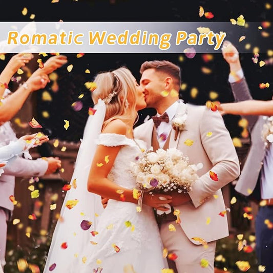 20+ Cups Dried Rose Petals Biodegradable Flower Confetti, 2 QT Mixed Yellow Purple Pink Dried Flower Petals for Wedding Proposal Bath Crafts Party 4oz(112g)
