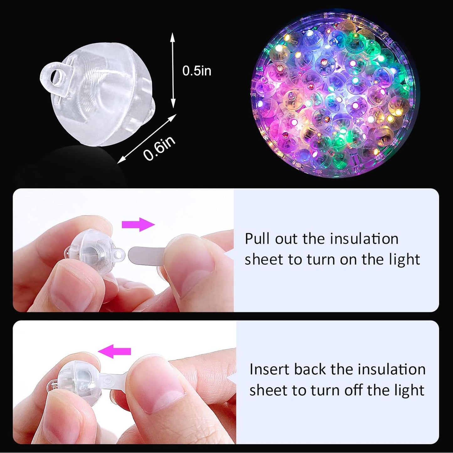 ZGWJ 200PCs Mini Led Lights,Led Balloons for Party Decorations Neon Party Paper Lantern Easter Eggs Birthday Party Wedding Halloween Christmas Decoration