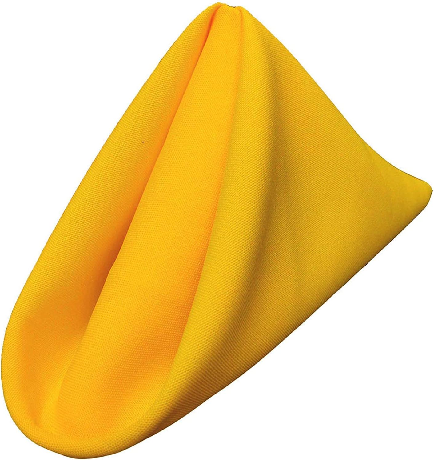 LA Linen 10-Pack Poly Poplin Napkin, Soft Cloth Napkins, Washable Reusable Napkins, Stain and Wrinkle Resistance Table Napkins for Dinner, Wedding, Parties, 18 by 18-Inch, Yellow Dark