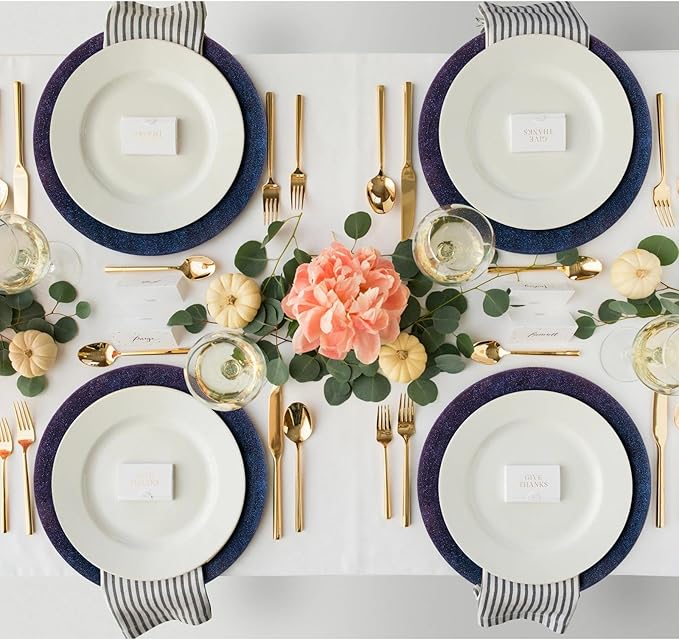 MAONAME Laser Blue Charger Plates Set of 12, 13" Round Plate Charger for Dinner Plates, Glitter Plastic Plate Chargers, Table Chargers for Wedding Decor, Party