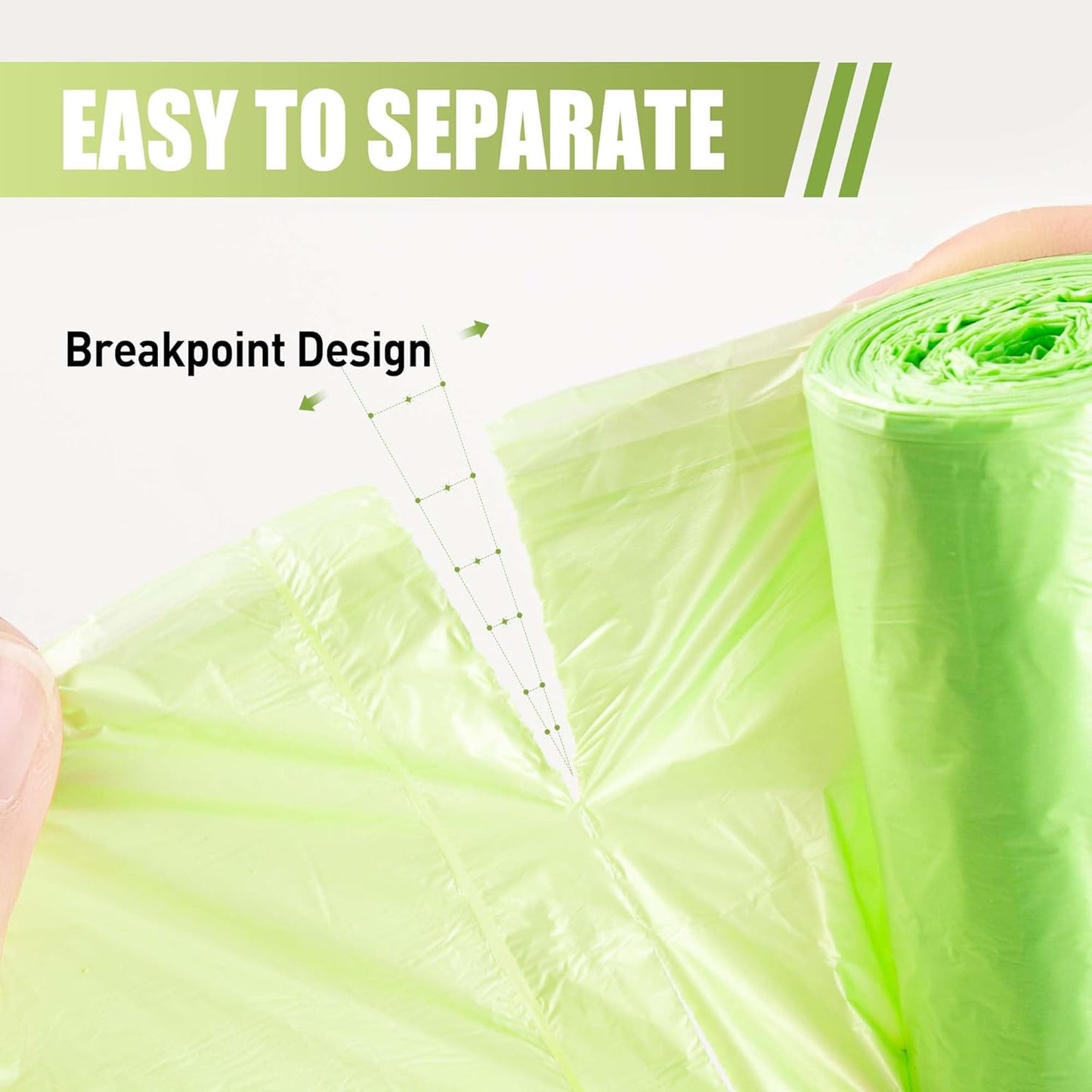 Zhuqing 1.2 Gallon Trash Bags, 5L Biodegradable Garbage Bags, 120 Counts Compost Wastebasket Liners Bags for Kitchen Bathroom Office, Green