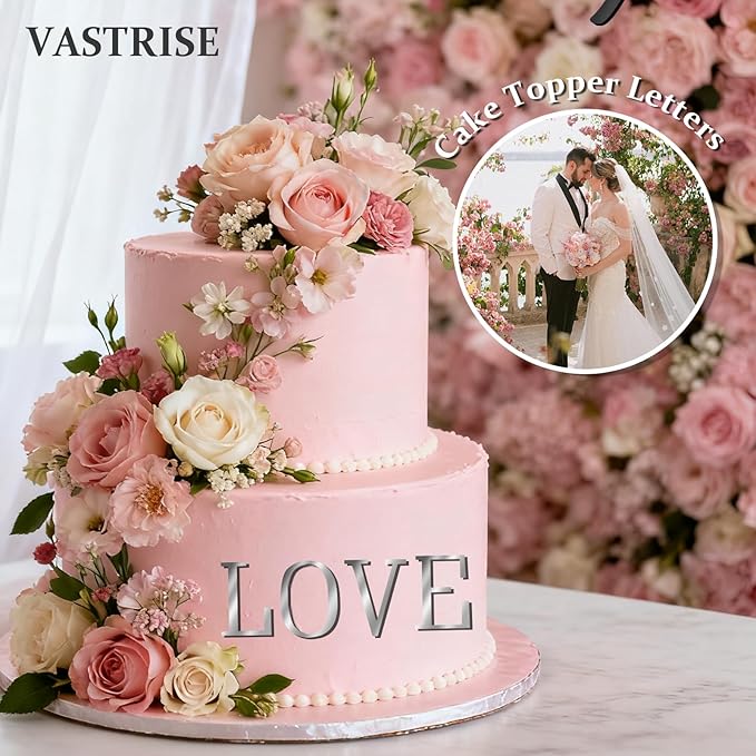 74 PCS Custom Cake Topper Name Silver Acrylic Letters DIY Personalized A-Z & 0-9 Number Alphabet Cake Decoration For Wedding Anniversary Baby Shower Party Birthday Supplies