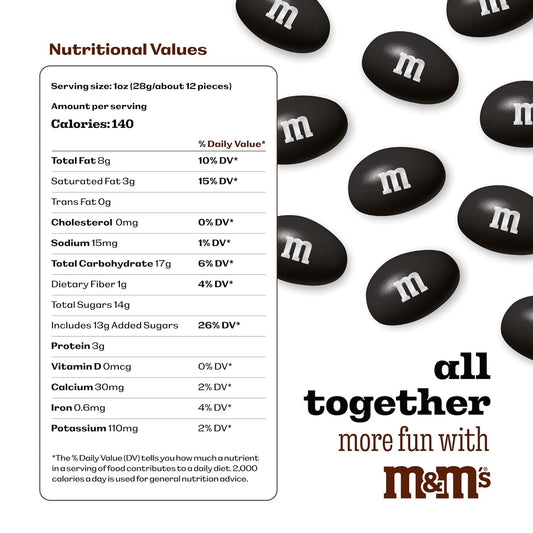 M&M’S WORLD Peanut Black Chocolate Candy-2lbs of Bulk Candy in Resealable Pack for Easter,Candy Buffet,Birthday Parties,Theme Meetings,Candy Bar,Sweet Stuff for DIY Party Favors or Edible Decoration