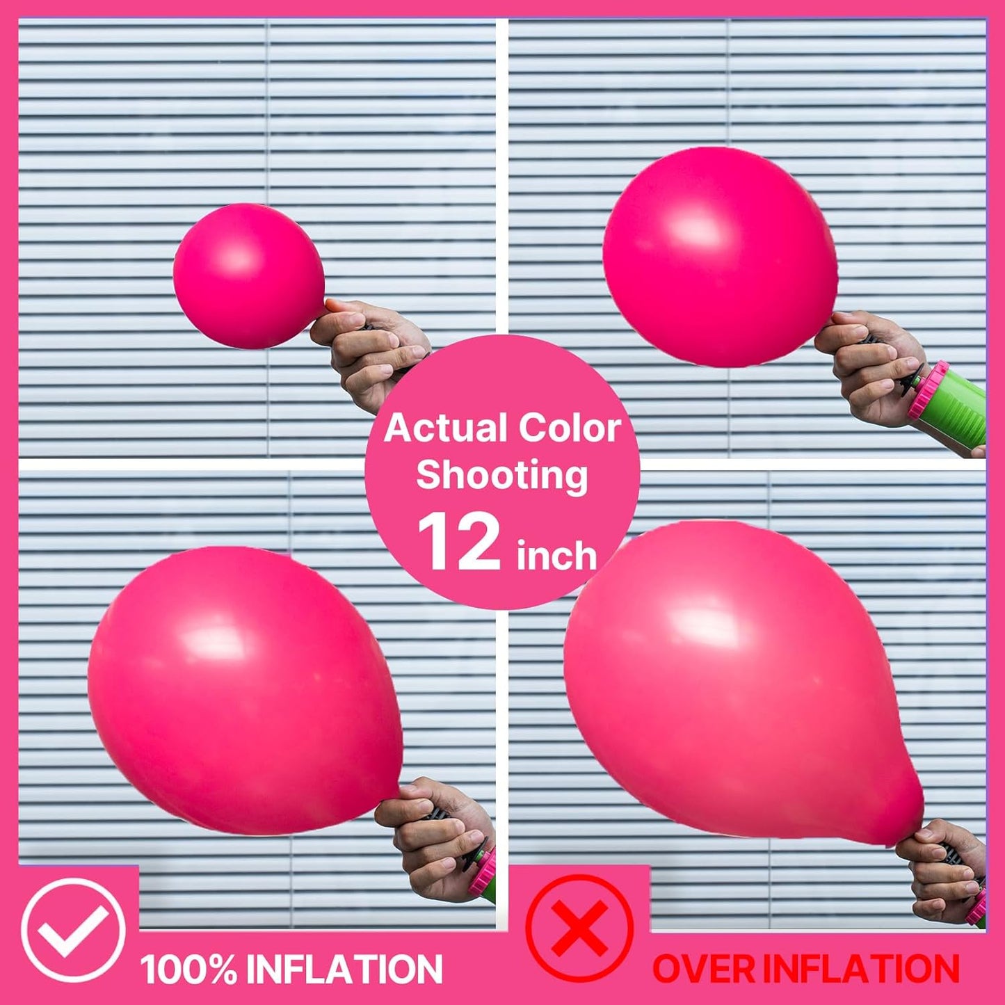 PartyWoo Hot Pink Balloons 100 pcs Different Sizes of 36 18 12 10 5 Inch Magenta Fuchsia Dark Pink Balloon Arch Kit Garland for Valentine's Day Baby Shower Princess Birthday Party Decorations Pink-Y12