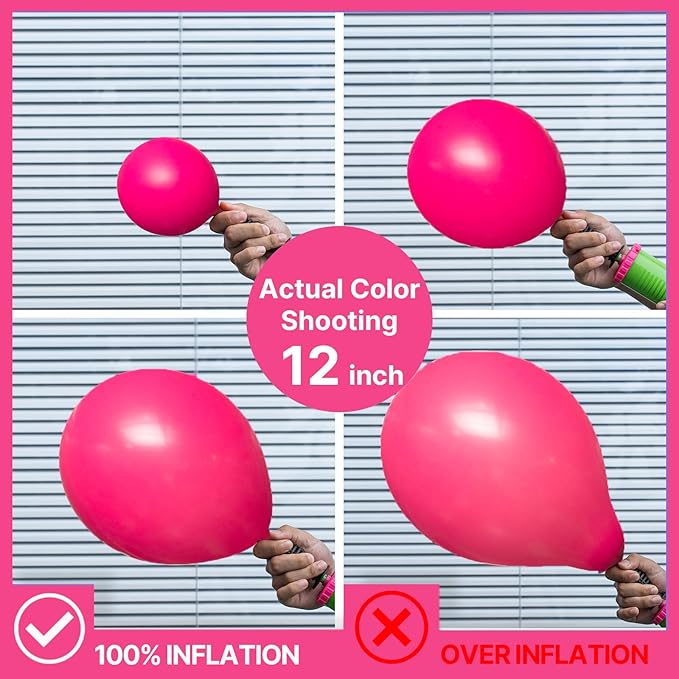PartyWoo Hot Pink Balloons 140 pcs Different Sizes of 18 12 10 5 Inch Magenta Fuchsia Balloon Arch Kit Garland for Baby Shower Wedding Bridal Shower Anniversary Birthday Party Decorations Pink-Y12