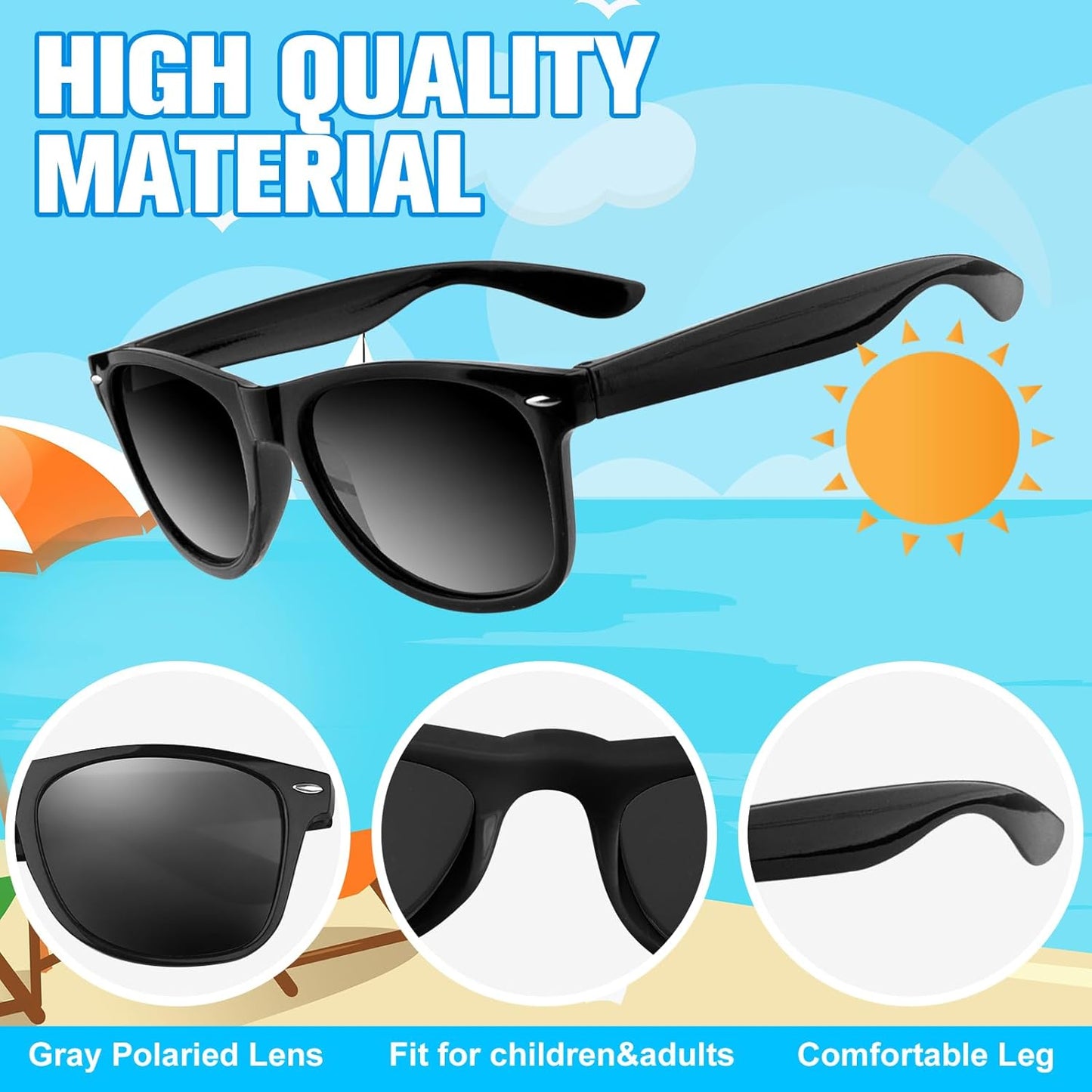 ASTARON 12 Pack Party Sunglasses Bulk Neon Party Favors for Beach Wedding Party Pool Party Supplies
