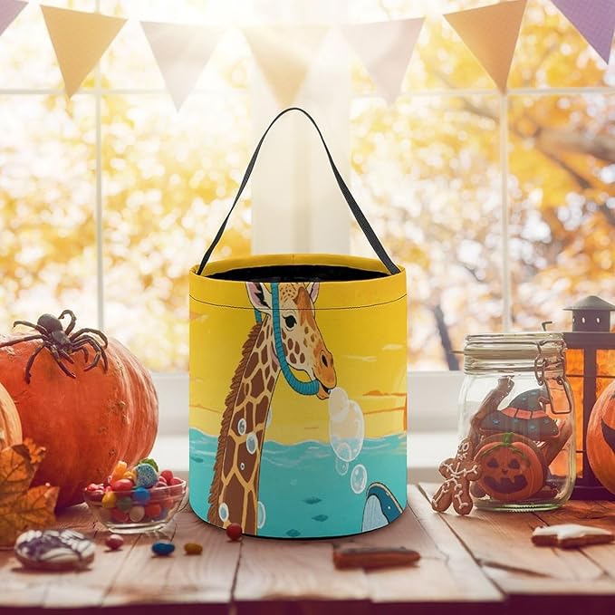 Halloween Candy Bucket - Giraffe And Shark Trick Or Treat Candy Bag, Gift Bag for Party Favor Supplies