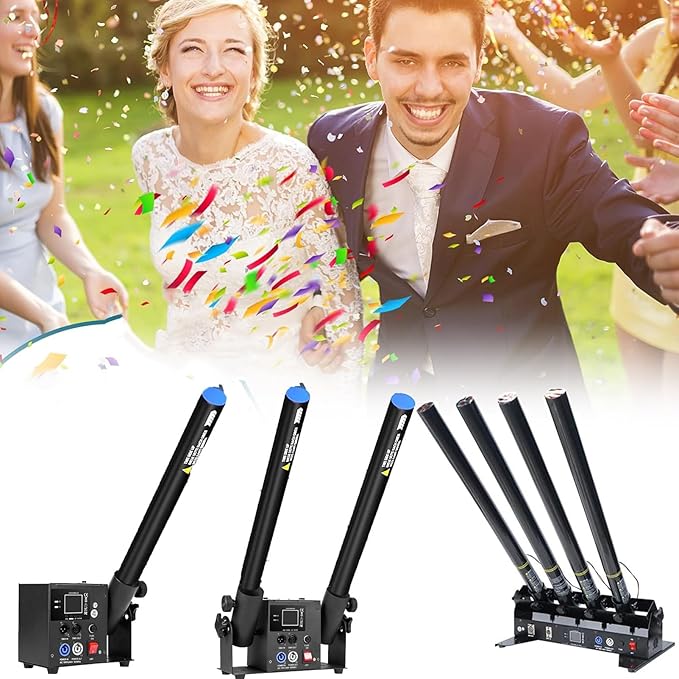 25PCS Confetti Cannon Wedding, Air Powered Party Popper Perfect, Party Streamers 80cm Electric Confetti Cannons - Compatible with Confetti Machine, for Graduation, New Years Heart