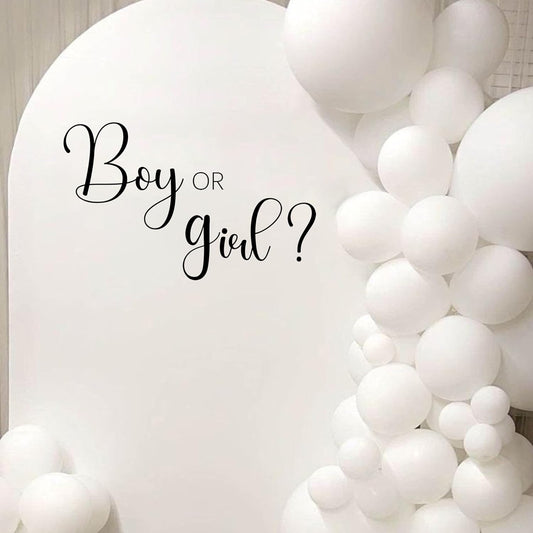 Boy Or Girl Decal - Baby Shower, Gender Reveal Party Decoration Supplies Wall Stickers, Boy Or Girl Sign Balloon Arch and Party Backdrop Decoration Wall Decals