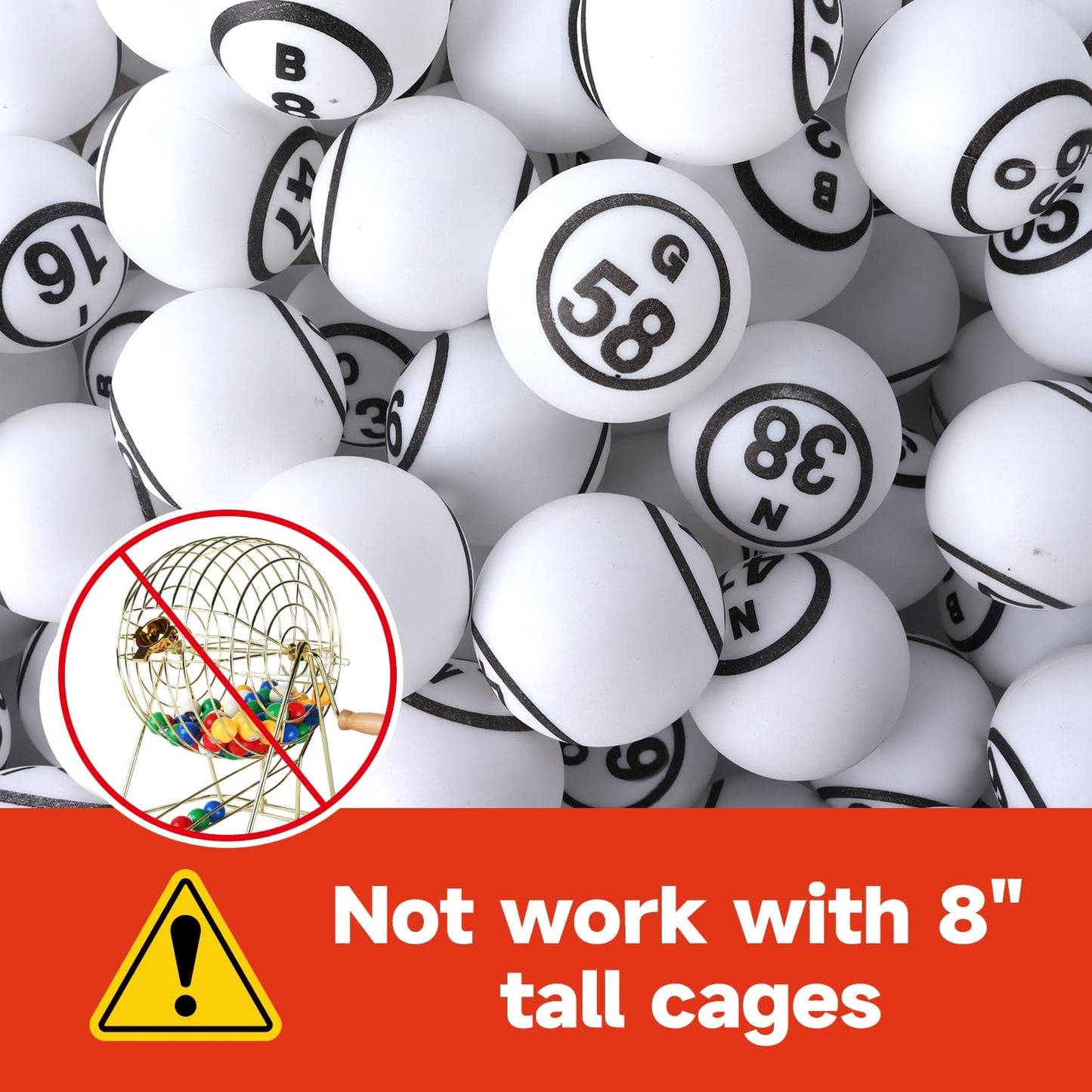 GSE Games & Sports Expert 1.5" Bingo Balls - Ping Pong Size Balls for Large Bingo Cage, Bingo Calling Balls for Parties, Prize Raffles, Family Game Nights