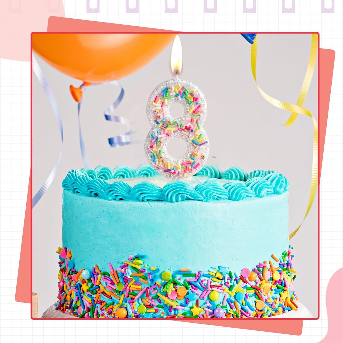 Girls Colorful Candy Birthday Candle,12th Birthday Candle Cake for Party Supplies Decoration,2.76 inch Number 12 Girl Boy Cake Topper Wedding Anniversary Pastel Sweet Theme Party Decoration