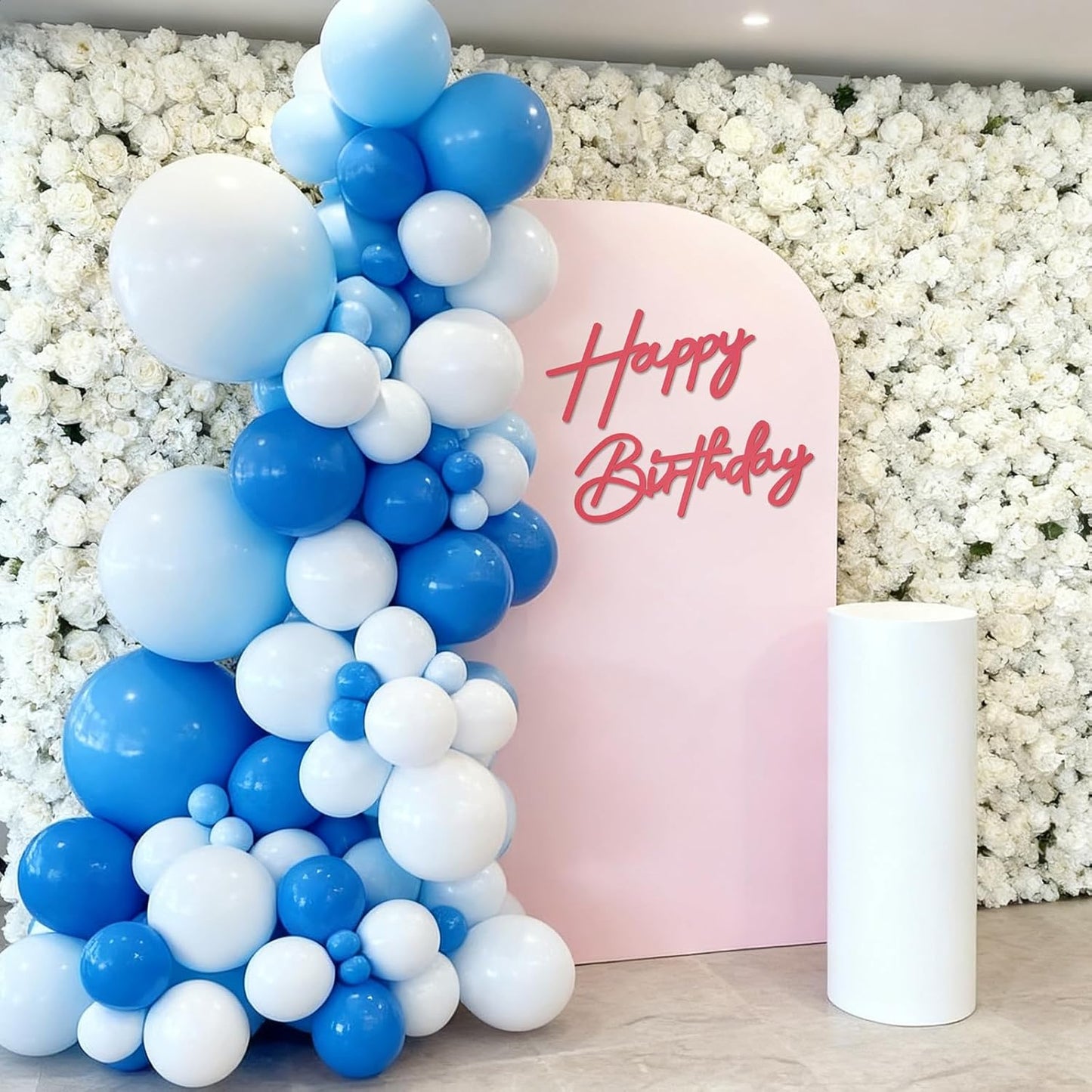 Happy Birthday Sign for Arch Backdrop - Felt Happy Birthday Letters Banner & Sign for Girls, Boys & Adults' Birthday Party Balloon Arch Decorations (Pink)