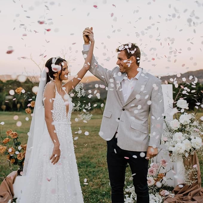 1500pcs Real Dried Ivory White Hydrangea Flower Petals - Natural smal Petals for Wedding, Flower Girl Baskets, Party Confetti, Valentine's Day, Romantic Night, Handcrafts (1.06 oz/30g)