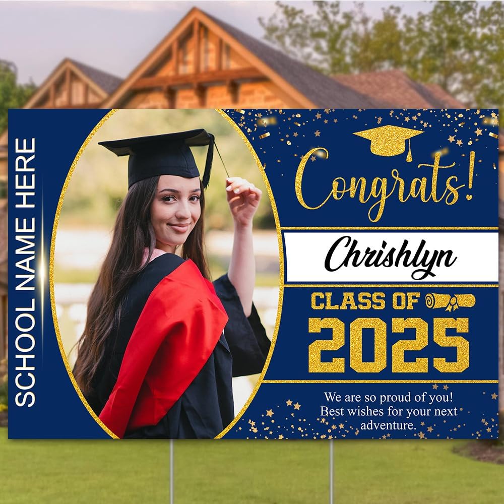 Personalized Graduation Yard Signs, Class of 2025 Sign, Graduation Senior Sign 2025, Graduate Yard Sign, Graduation Decorations Sign, High School Grad, College Graduation Sign #8