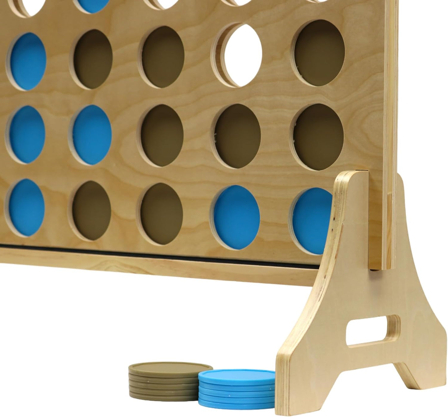 Tailgating Pros Premium Giant Four in a Row with Carrying Case - Jumbo Oversized Outdoor Yard Game - Connect Multiple Pucks in a Row to Win - Many Puck Colors Available!