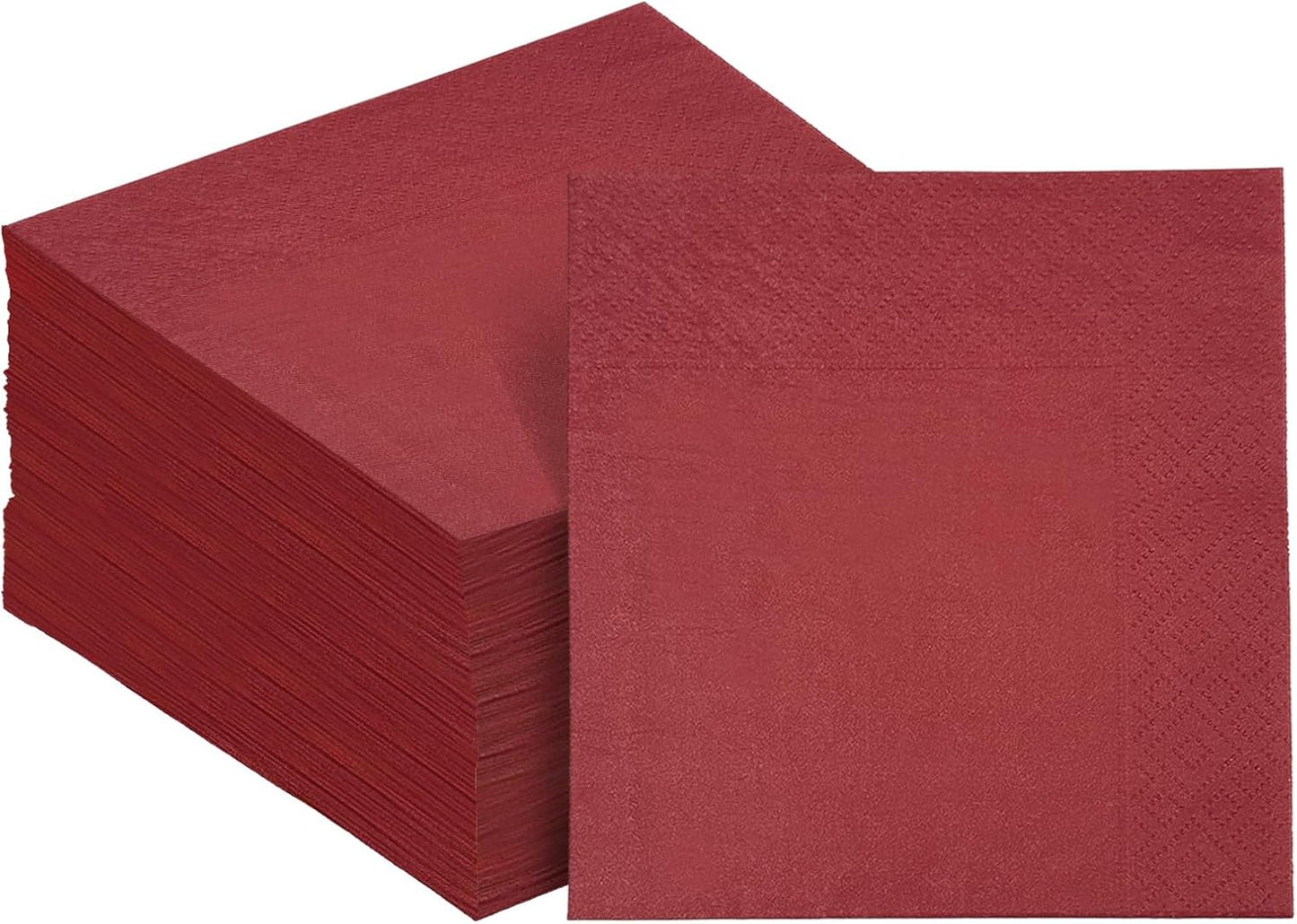 Burgundy Cocktail Napkins 5 * 5inch disposable Beverage Napkin paper for Cocktail, Wedding, Dinner，Birthday Party Dessert Wine Paper Napkins（ 120 Count）