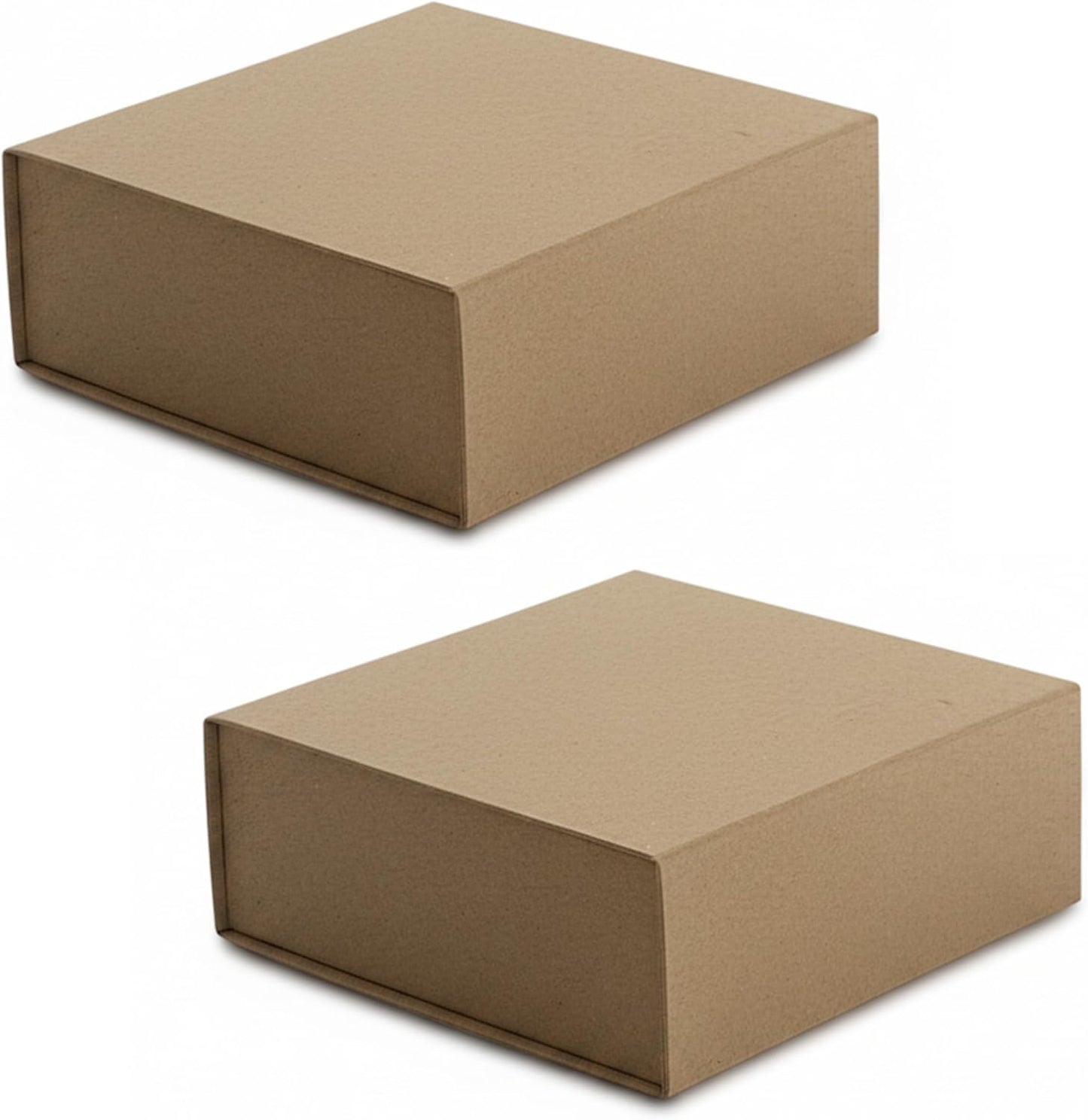 CECOBOX - Gift Boxes with Lids for Presents 6"x6"x2.75" - Matte, Collapsible Magnetic Closure Gift Box - Groomsmen & Bridesmaid Proposal Boxes, Wedding, PR, Birthdays, Holidays (Kraft)