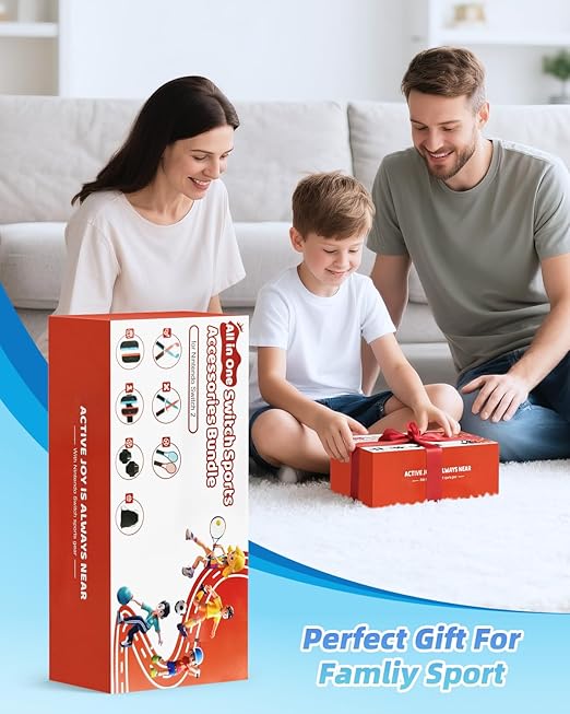 [𝗦𝘄𝗶𝘁𝗰𝗵 𝟮/𝟭 𝗖𝗼𝗺𝗽𝗮𝘁𝗶𝗯𝗹𝗲] - Switch Sports Accessories Bundle for Nintendo Switch 2 (2025)/ Switch 1/ OLED, MENEEA 13-in-1 Family Party Kit with Carrying Bag - Compatible with Joy-con 2 & All Switch Sports Game