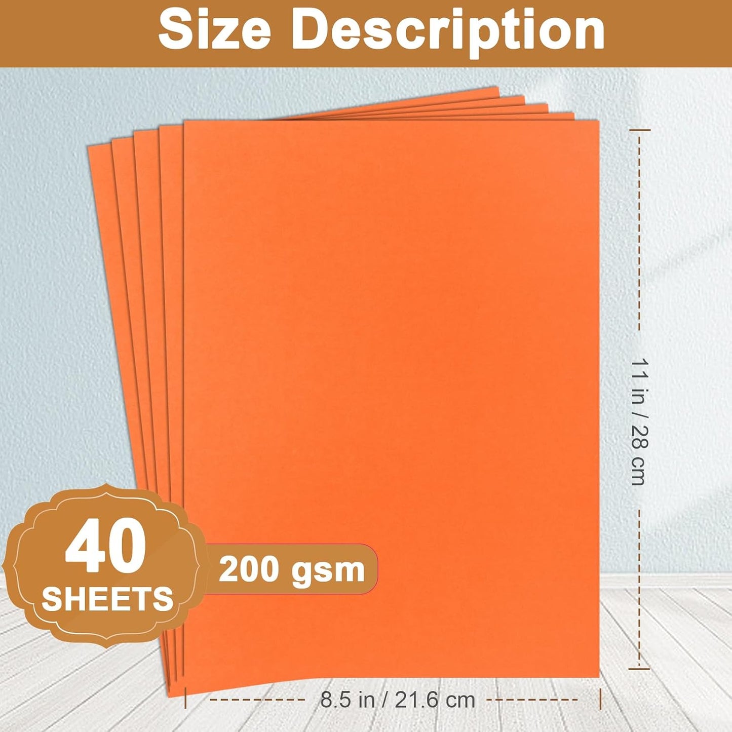 40 Sheets Orange Cardstock 8.5 x 11 for Halloween, 75lb Premium Pumpkin Paper Card Stock for DIY Cards Making, Certificates, Invitations, Scrapbooking, Party Decorations