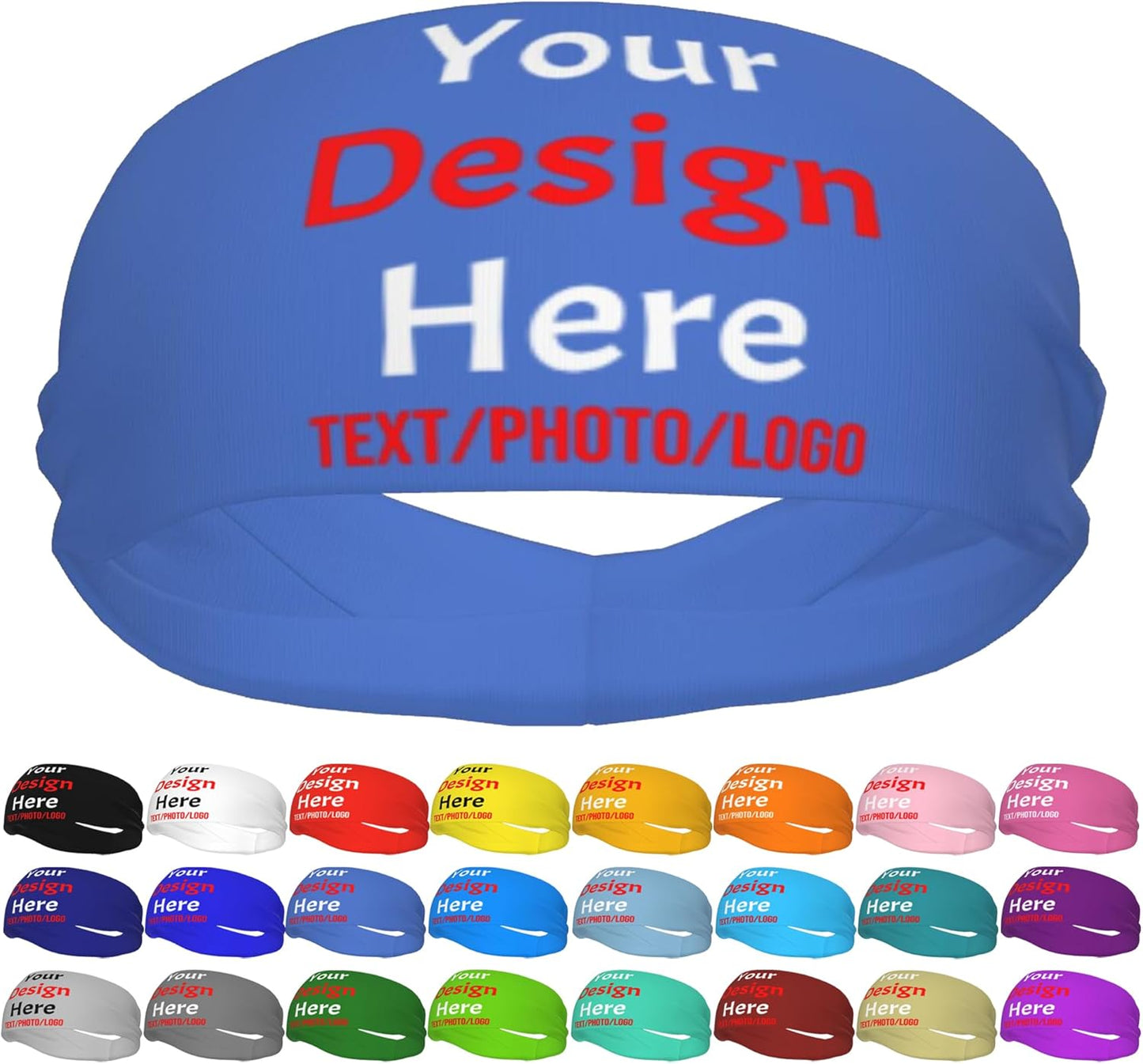 Custom Sweatbands for Men Women, Design Your Own Text Name Image Photo Personalized Sports Headbands
