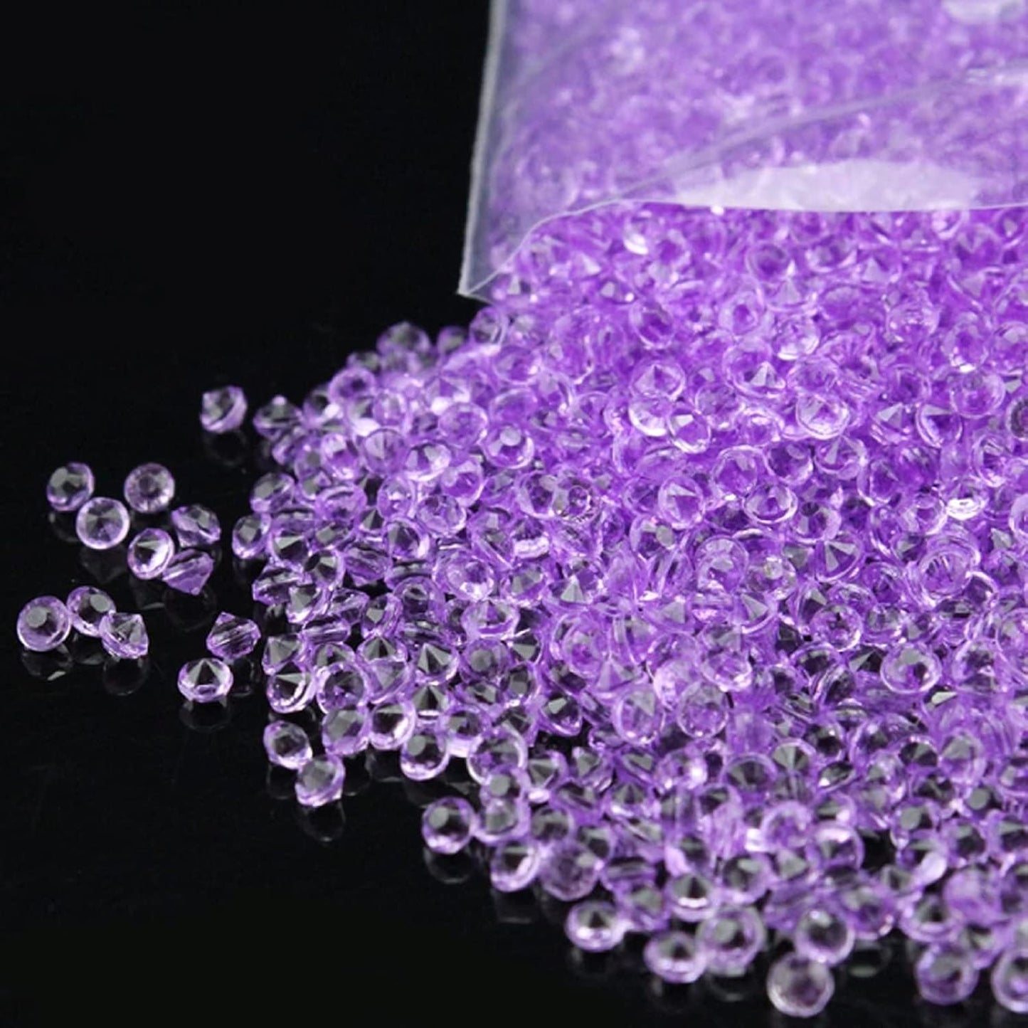 ZKC 4.5mm 10000PCS Purple Crystal Acrylic Diamond Vase Fillers Beads for Wedding Centerpiece Table Scatter Shower Party Vase Beads Decorations
