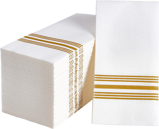 Vplus 150 PACK Guest Towels Disposable Bathroom, Decorative Bathroom Napkins, Soft, and Absorbent Disposable Paper Hand Towel for Dinners, Kitchen, Parties, Weddings, Christmas Party