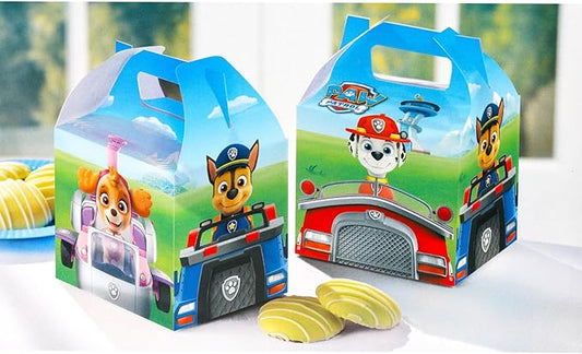 Paw Patrol Treat Boxes Set for Celebrations - Bundle with 16 Favor Boxes for Birthdays, Prizes, Plus Stickers, More | Paw Patrol Party Favors for Boys, Girls