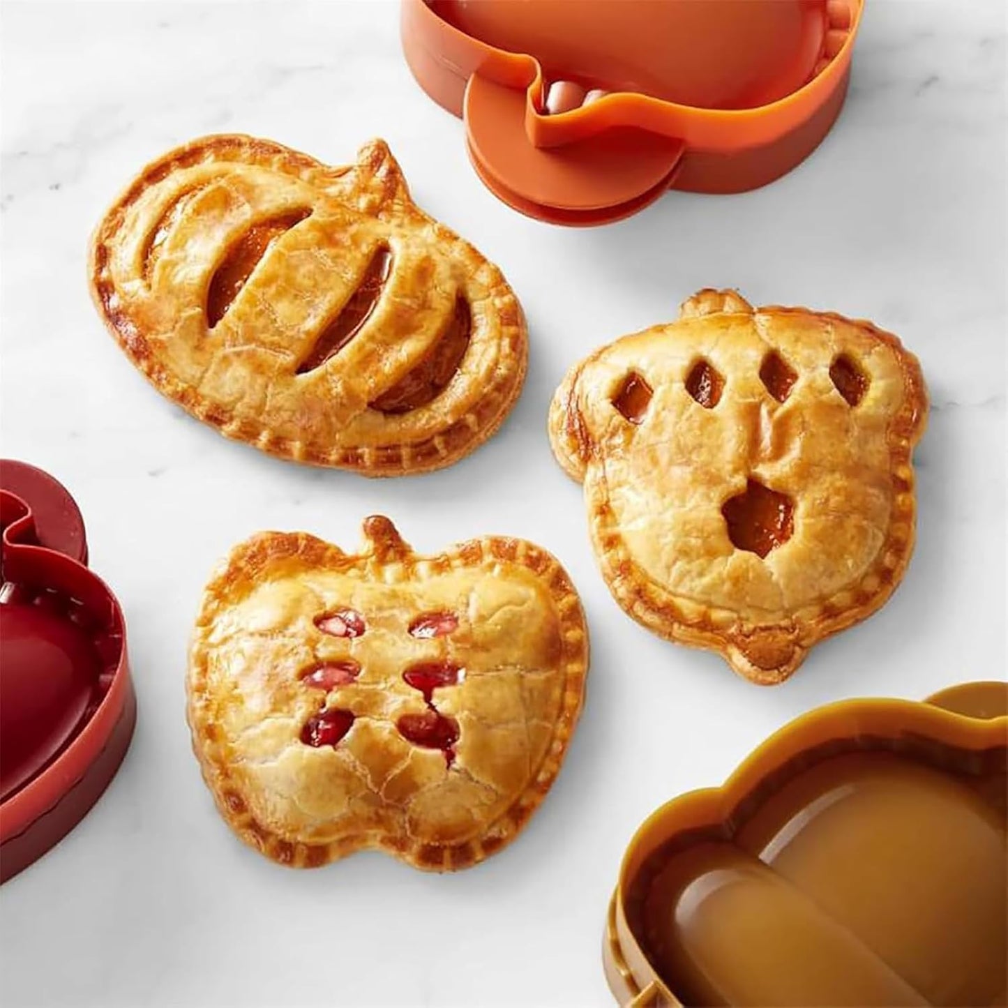 Holiday Mini Pie Mold, Hand Pie Press Molds Maker for Christmas Party Potluck Baking, Dough Presser Pies Molds for Fall, Thanksgiving & Christmas Festivals (3 Pcs-D)