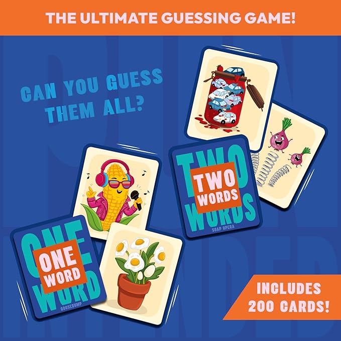 Gouda Games Pun Intended - Hilarious Picture Guessing Card Game for Families & Adults, Fast-Paced Wordplay Fun, Gifts for Pun & Game Lovers, 2-10 Players