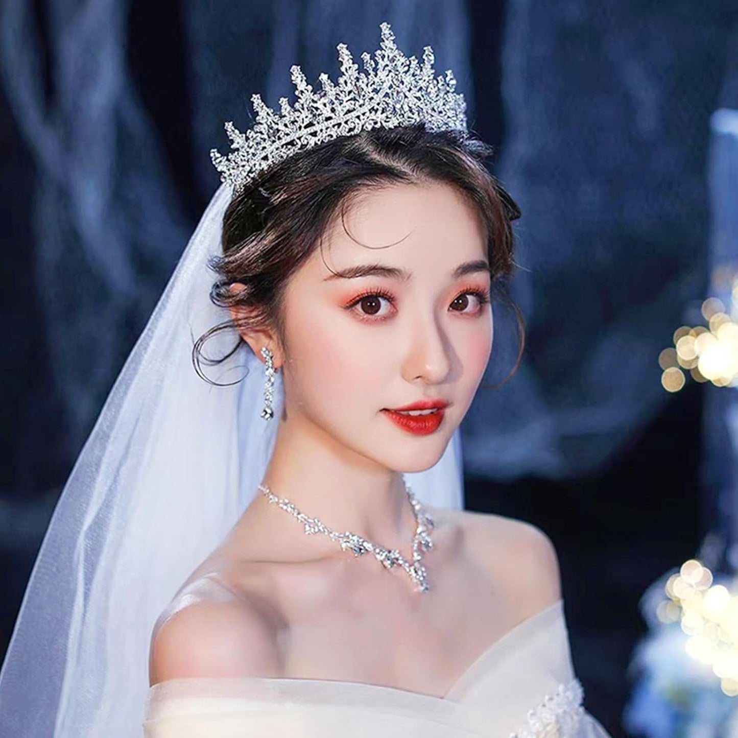 Crystal Tiaras & Crowns for Women, Bride Royal Queen Headband Princess Headpieces for Birthday Cake Crown & Prom Pageant Party