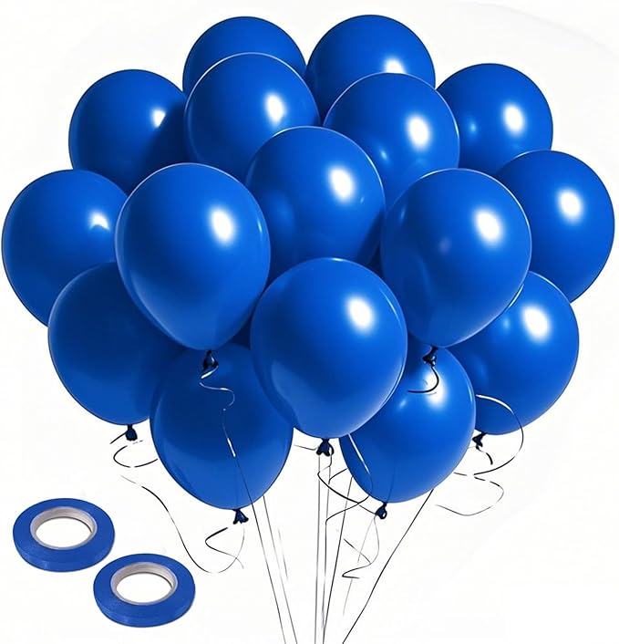 Royal Blue Balloons 100pcs Matte Latex Party Balloons Blue Party Decorations for 4th of July, Memorial Day, Patriotic Party, Baseball, Graduation, Birthday, Anniversary, Nautical, Frozen Themed Party