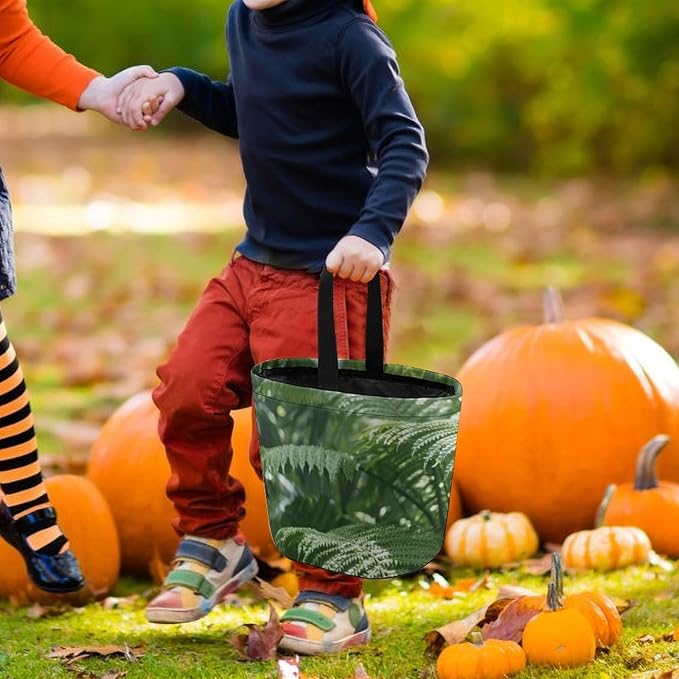 Halloween Candy Bucket - Green Plants Trick Or Treat Candy Bag, Gift Bag for Party Favor Supplies