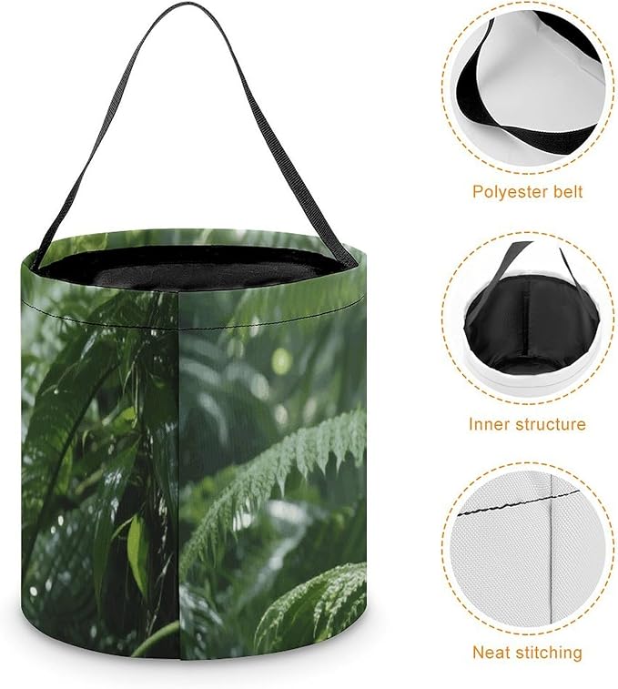 Halloween Candy Bucket - Green Plants Trick Or Treat Candy Bag, Gift Bag for Party Favor Supplies