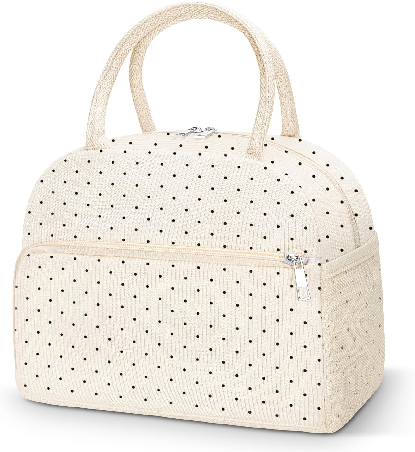 Coobiiya Lunch Bag Lunch Box for Women Men, Reusable Cute Corduroy Lunchbag - Leakproof, Insulated LunchBox Tote with Large Capacity, Dot