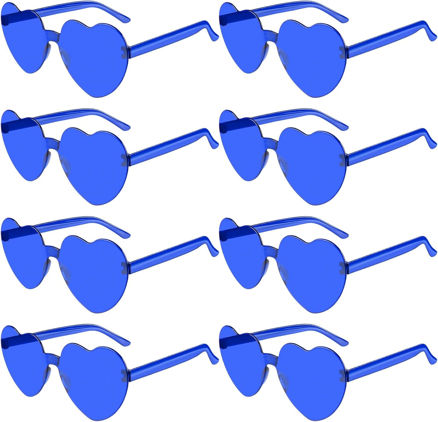 PLULON Heart Sunglasses for Women 5/12/25 Pcs, Heart Glasses Valentine Day Rimless Shaped Candy Color Fun Glasses Party Favor