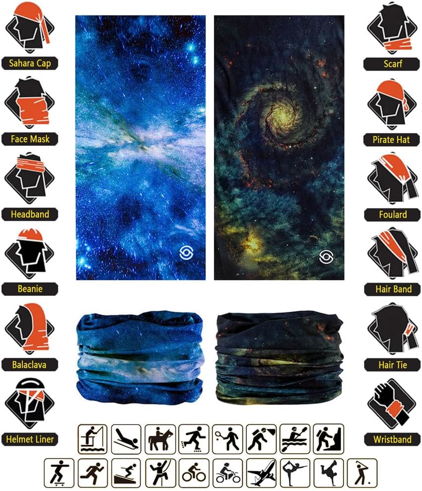 Headband Neck Gaiter Head Wrap Headwear Face Mask Magic Scarf Bandana for Men and Women
