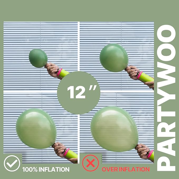 PartyWoo Pink and Green Balloons 65pcs 12 Inch Metallic Gold Sand White Sage Green Nude Dusty Pink Gold Confetti Balloons for Baby Shower Wedding Engagement Princess Birthday Party Decorations