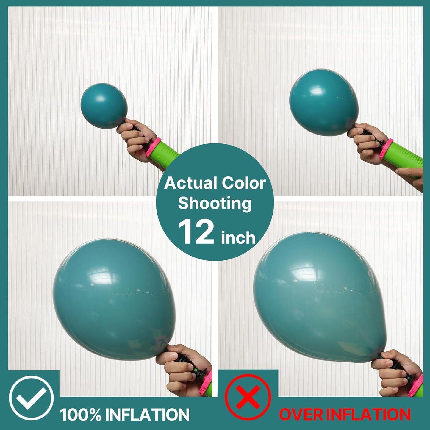 PartyWoo Slate Blue Balloons 100 pcs Different Sizes of 18 12 10 5 Inch Dusty Blue Green Boho Dark Teal Balloon Arch Kit Garland for Graduation Baby Shower Birthday Party Decorations Blue-F22