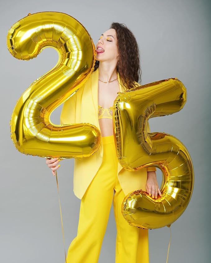 Gold Number 15 Balloon 40 inch, 15 Number Balloons, 15th Gold Birthday Decorations, 15 Year Old Girls Boys Golden Party Supplies