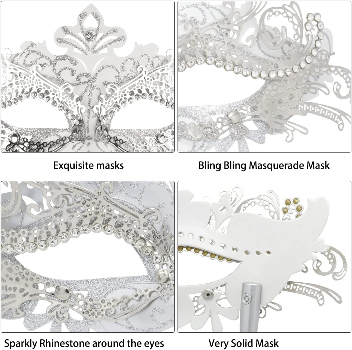 Coddsmz Masquerade Mask with Stick Venetian Mask Mardi Gras Decorations for Womens Halloween Costume Mask