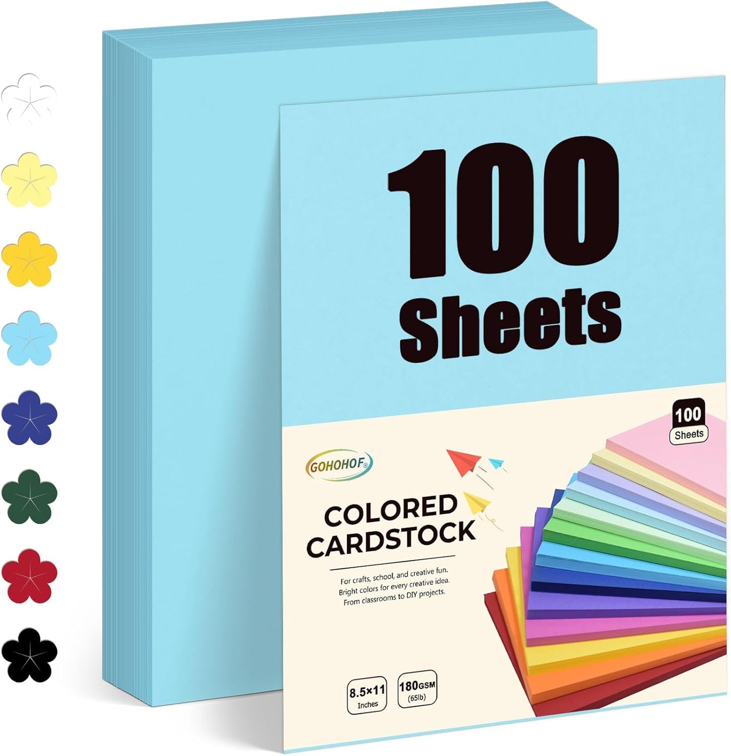 100 Sheets Light blue Cardstock 8.5 x 11 Cardstock Printer Paper 65 lb/180 gsm, Card Stock Paper for Printer, Drawing,Gift tags,Invitations