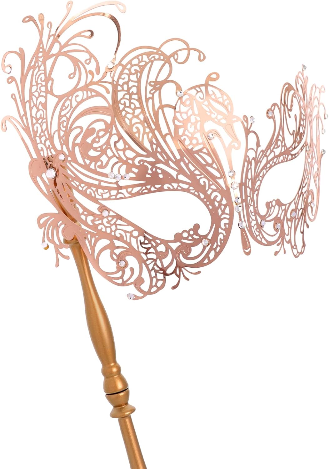 Coddsmz Masquerade Mask with Stick Venetian Mask Mardi Gras Decorations for Womens Halloween Costume Mask