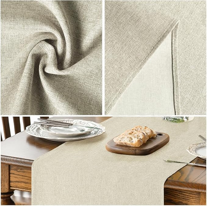 Artoid Mode Beige Table Runner, Seasonal Summer Fall Washable Kitchen Dining Table Decoration for Home Party Decor 13x48 Inch